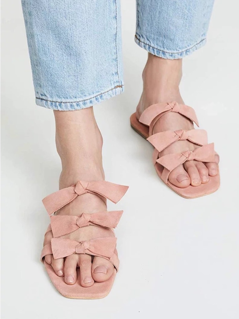 Jeffrey Campbell Atone Bow Sandals in Pink Suede Size 9
